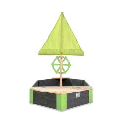 Bac à sable en bois massif bateau 190x90cm Aksent - Exit Toys