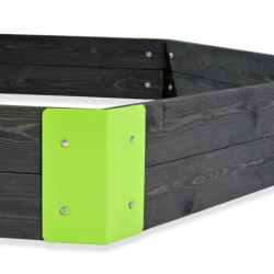 Bac à sable hexagonal en bois massif 160x140cm Aksent - Exit Toys