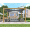 Pergola bioclimatique autoportante en aluminium aspect bois 4x3m - X-METAL