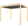 Pergola bioclimatique autoportante en aluminium aspect bois 4x3m - X-METAL
