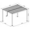 Pergola bioclimatique autoportante en aluminium aspect bois 4x3m - X-METAL