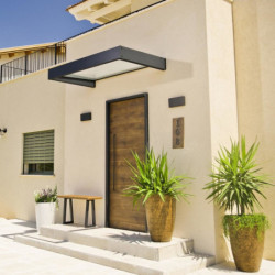 Auvent marquise en acrylique gris foncé blanc Sophia™ 2150 – Canopia