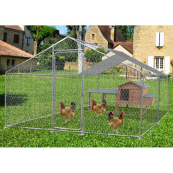 Enclos parc grillagé 6m² en acier galvanisé pour 4 à 7 poules – HABRITA