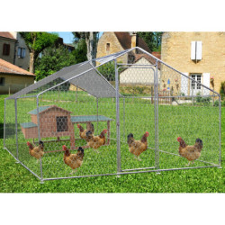 Enclos parc grillage 12m² en acier galvanisé pour 7 à 9 poules – HABRITA