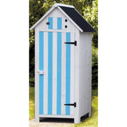 Armoire de jardin en bois lasuré bleu et blanc 0,41m² - Habrita