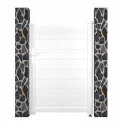 Portillon battant plein en alu moderne 100x142cm GARDE - coloris blanc - X-Métal