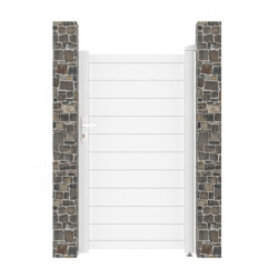 Portillon battant plein en aluminium 100x173cm GARDE - coloris blanc - X-Métal