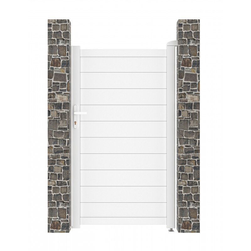 Portillon battant plein en aluminium 100x173cm GARDE - coloris blanc - X-Métal