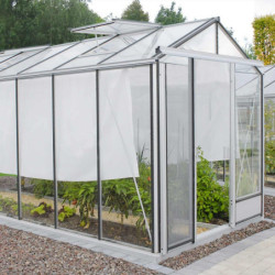 Serre de jardin ESSENTIA 12,50m² en aluminium naturel et verre trempé 4mm + embase incluse - Lams