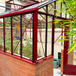 Serre de jardin sur muret LUXIA Rétro 10,80m² en aluminium laqué et verre trempé 4mm - Lams