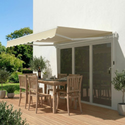 Store banne manuel 295x200cm EASY toile polyester beige - X-METAL