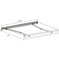 Store banne manuel 295x200cm EASY toile polyester beige - X-METAL