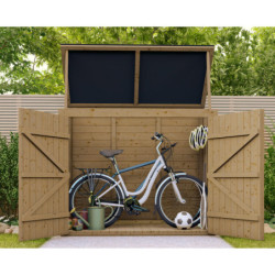 Coffre de jardin en bois traité 28mm 2000L ALTO Noir - Gardy Shelter