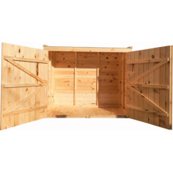 Coffre de jardin en bois traité 28mm 2000L ALTO Noir - Gardy Shelter