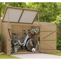 Coffre de jardin en bois traité 28mm 2000L ALTO Blanc - Gardy Shelter