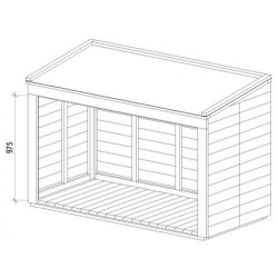 Coffre de jardin en bois traité 28mm 2000L LARGO Noir - Gardy Shelter