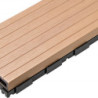 Plancher en bois composite - lot de 0,6m² - lames clipsables - marron - Compolife
