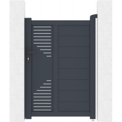 Portillon battant en alu moderne FANCY TIME 100x142cm - X-Metal