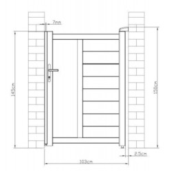 Portillon battant en alu moderne FANCY TIME 100x142cm - X-Metal