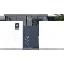 Portillon battant en alu moderne FANCY GROW 100x142cm - X-Metal