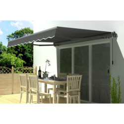 Store banne électrique 350x250cm EASY toile polyester grise - X-METAL