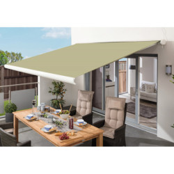 Store banne électrique 300x250cm LUXO toile polyester beige - X-METAL