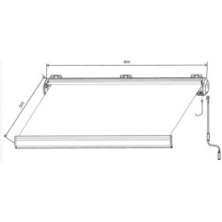 Store banne motorisé 400x300cm LUXO toile polyester grise - X-METAL