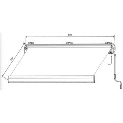 Store banne motorisé 500x300cm LUXO toile polyester grise - X-METAL