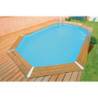 Piscine bois octogonale allongée 355x490cm AZURA toute équipée UBBINK