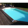 Piscine bois octogonale allongée 400x610cm AZURA toute équipée UBBINK