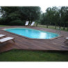 Piscine bois octogonale allongée 400x610cm AZURA toute équipée UBBINK