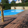 Piscine bois octogonale allongée 400x610cm AZURA toute équipée UBBINK