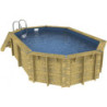 Piscine bois octogonale allongée 400x610cm AZURA toute équipée UBBINK
