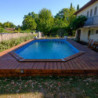 Piscine bois octogonale allongée 400x610cm AZURA toute équipée UBBINK