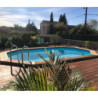 Piscine bois octogonale allongée 400x610cm AZURA toute équipée UBBINK