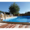 Piscine bois octogonale allongée 400x610cm AZURA toute équipée UBBINK