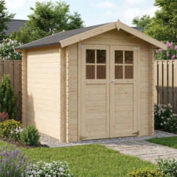Abri de jardin Milovic 4,90m² en bois massif 19mm avec double porte – Décor et Jardin