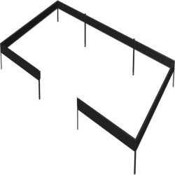 Embase pour serre Jubii 60 LE 15,1m² en acier galvanisé laqué noir - Juliana