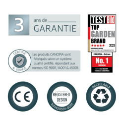 Auvent marquise en acrylique gris clair NANCY™ 4500 – Canopia by Palram