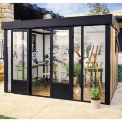 Bureau de jardin en aluminium et bois composite 10,1m² - isolation triple paroi Copenhagen – Canopia by Palram