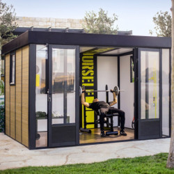 Bureau de jardin en aluminium et bois composite 10,1m² - isolation triple paroi Copenhagen – Canopia by Palram