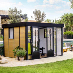 Bureau de jardin en aluminium et bois composite 10,1m² - isolation triple paroi Copenhagen – Canopia by Palram