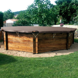 Bâche hiver en PVC - couleur gris foncé – pour piscine AGON – Just'aposé