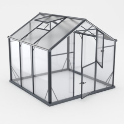 Serre de jardin Hybrid 4,84m² en verre trempé et polycarbonate Sanus UP! L5 - Gampre
