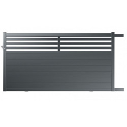 Portail coulissant semi-ajouré en aluminium 350x160cm ARNEVA - refoulement droit - 2 coloris au choix - ROY