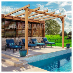 Pergola adossée en bois lamellé-collé 400x400cm Le Mans – Maderland