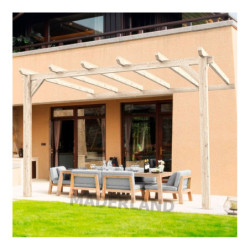 Pergola adossée en bois lamellé-collé 400x300cm Amiens – Maderland