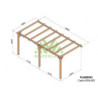 Pergola adossée en bois lamellé-collé 600x300cm Amiens – Maderland