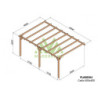 Pergola adossée en bois lamellé-collé 600x400cm Amiens – Maderland