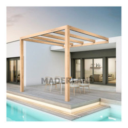 Pergola adossée en bois lamellé-collé 500x400cm Calais – Maderland